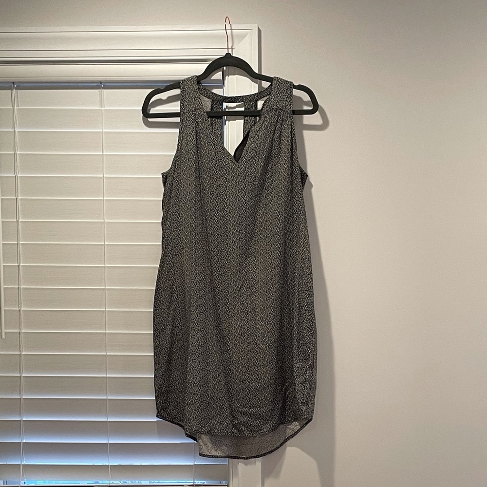 Old Navy Black with Cream Print Dress